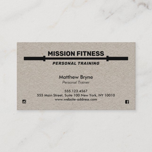 Carte De Visite Barbells Weight Training Personal Trainer Kraft (Devant)