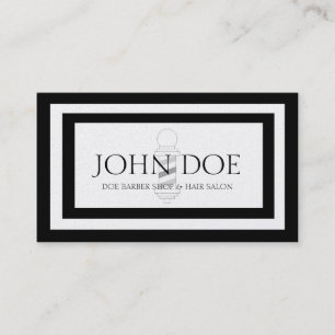 Carte De Visite Barber Poil Hair Stlist Black Borders Gold Paper