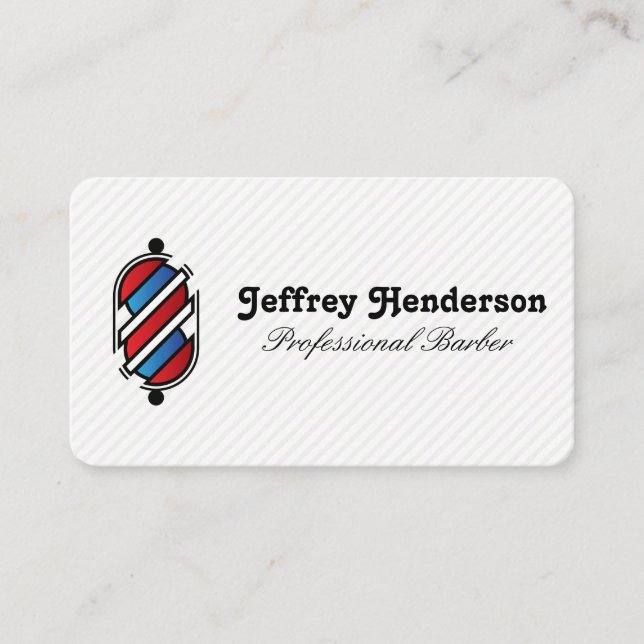 Carte De Visite Barber Pole Logo (Devant)