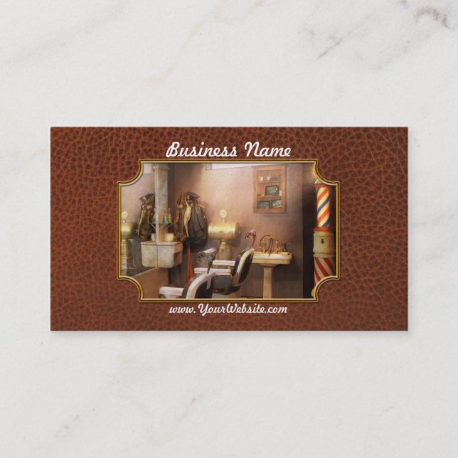 Carte De Visite Barber - Salon de coiffure au sous-sol (Devant)
