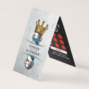 Carte De Visite Barber Shop Crown Barber Pole Nomination Loyauté