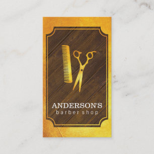 Carte De Visite Barber Shop   Golden II