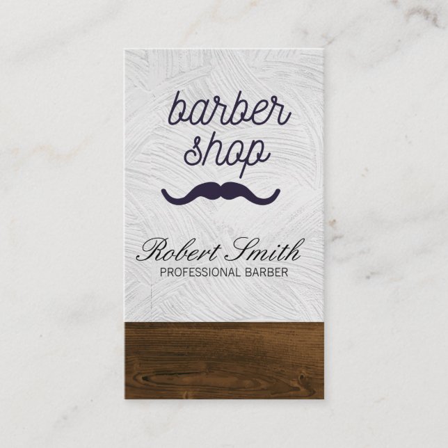 Carte De Visite Barber Shop Moustache (Devant)