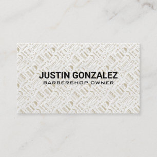 Carte De Visite Barber Shop Tools Motif