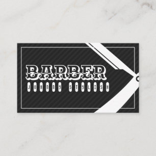 Carte De Visite Barber style élégant professionnel noir gris