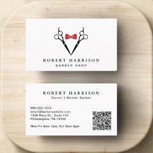 Carte De Visite Barbershop Barber Code QR
