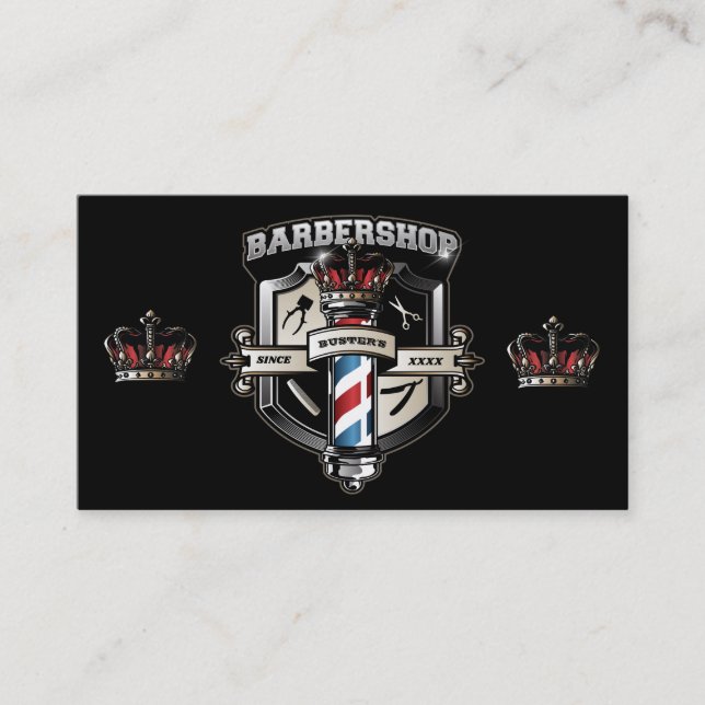 Carte De Visite Barbershop Classic Logo Personnaliser (Devant)