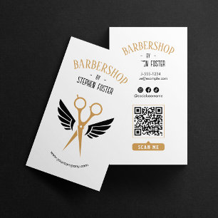 Carte De Visite Barbershop Coiffeuse Barbershop Blanc