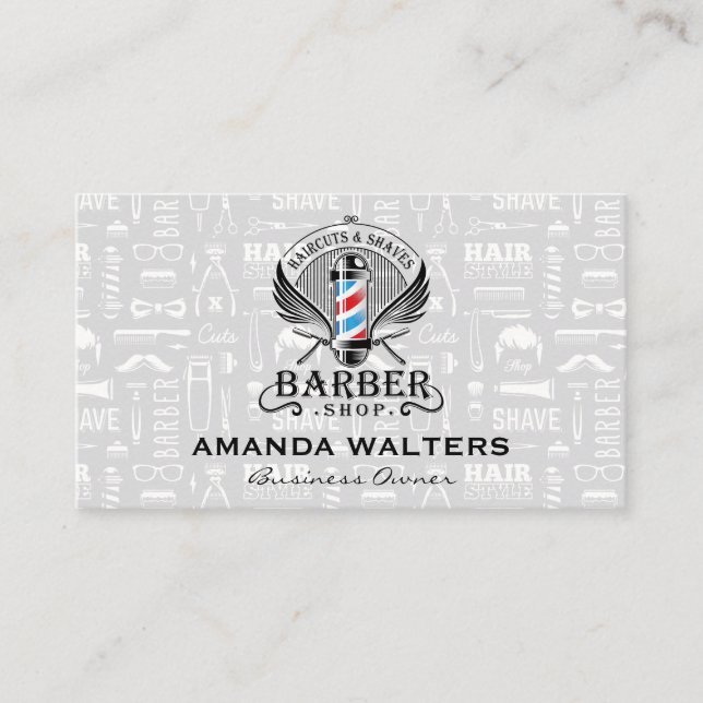 Carte De Visite Barbershop Haircut & Shopping (Devant)