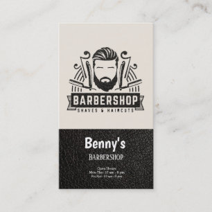 Carte De Visite Barbershop look cuir