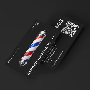 Carte De Visite Barbershop moderne classique poteau en barbier noi