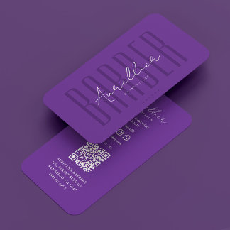 Carte De Visite Barbershop moderne Voyage Barber Royal Purple