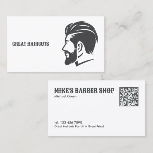 Carte De Visite Barbershop personnalisé QR Barre