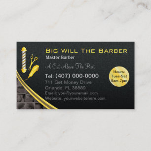 Carte De Visite Barbershop (poteau de barbier personnalisable, pin