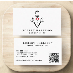 Carte De Visite Barbier professionnel Barber Code QR