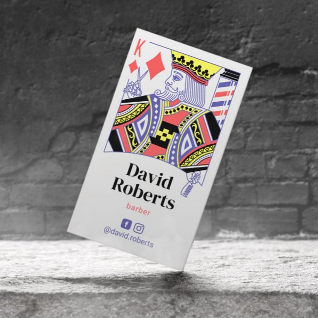 Carte De Visite Barbier Roi des Diamants Coiffeur coiffeur B (Créateur téléchargé)