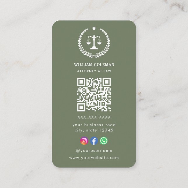 Carte De Visite Barème de justice des avocats professionnels Code  (Dos)