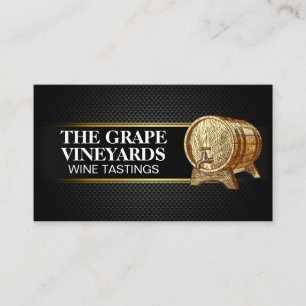 Carte De Visite Baril de vin en bois   Black Carbon Fibre Motif
