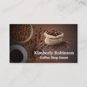 Carte De Visite Barista Sac de grains de café