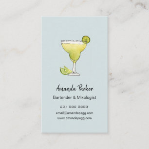 Carte De Visite Barman à la Margarita aquarelle, Entreprise de Mix