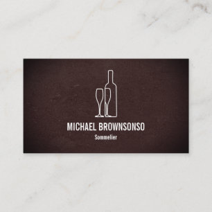 Carte De Visite Barman Bar Club Élégant Cuir Sommelier Vin
