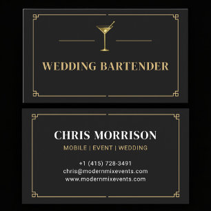 Carte De Visite Barman de mariage professionnel