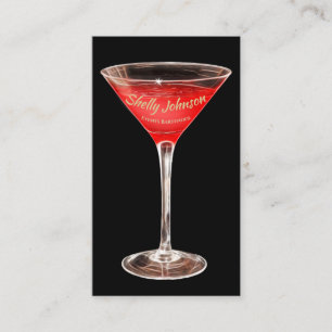 Carte De Visite Barman d'événements Red Martini