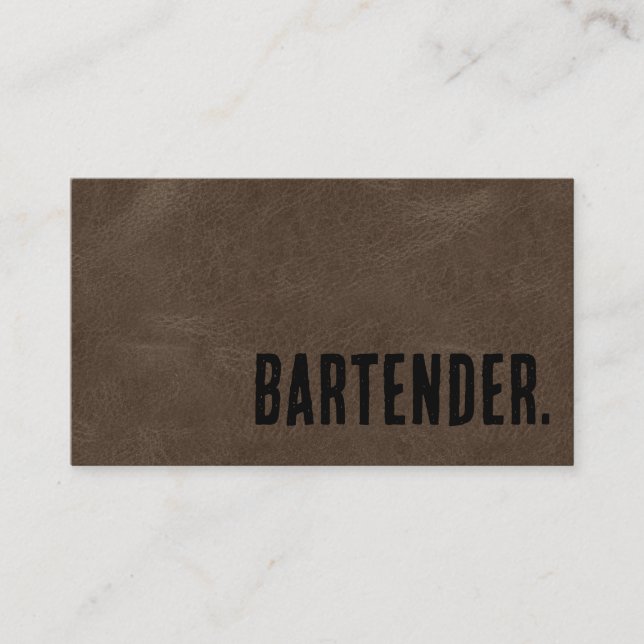 Carte De Visite Barman en cuir Premier Brown Faux (Devant)