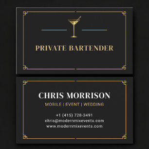 Carte De Visite Barman Privé Professionnel