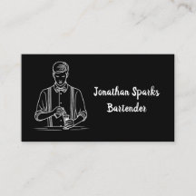 Barman professionnel homme noir et blanc