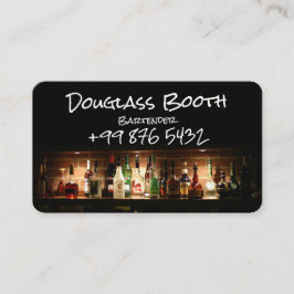 Carte De Visite barman professionnel | Noir moderne