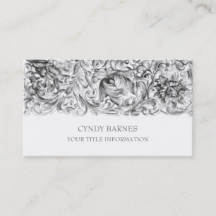 Carte de visite baroque gris