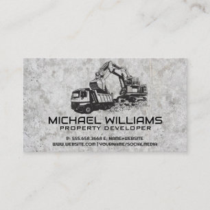 Carte De Visite Barrage de véhicules de construction   Arrière - p