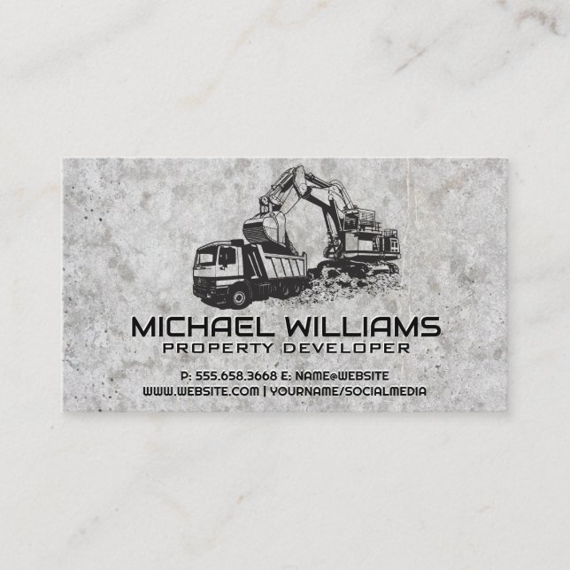 Carte De Visite Barrage de véhicules de construction | Arrière - p (Devant)