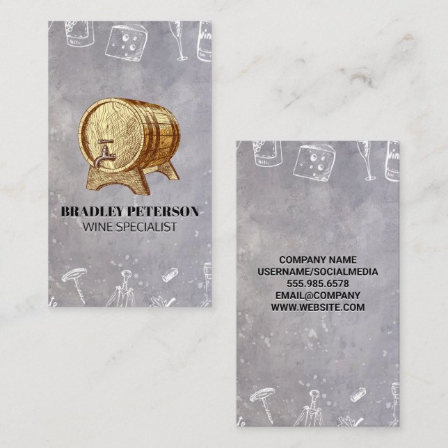 Carte De Visite Barre à vin | Sommelier (Devant / Derrière)