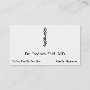 Carte De Visite Barre d'Asclepius [symbole médical]