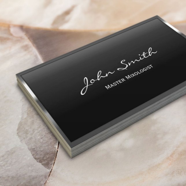 Carte De Visite Barre de barman pour mélangeur de bordure métalliq (Créateur téléchargé)