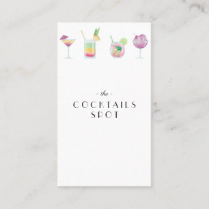 Carte De Visite Barre de cocktail et de boissons