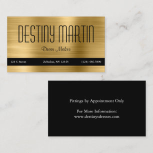 Carte De Visite Barre de contact noire Gold Foil