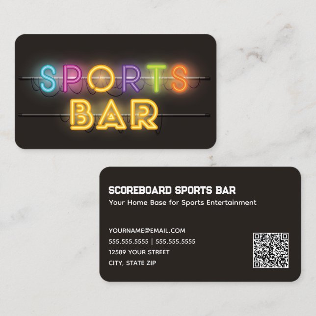 Carte De Visite Barre de sport QR personnalisée (Devant / Derrière)