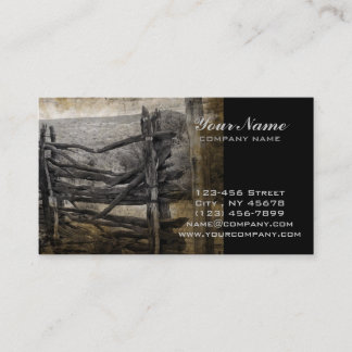 Carte De Visite Barrière rustique rurale primitive de ferme de
