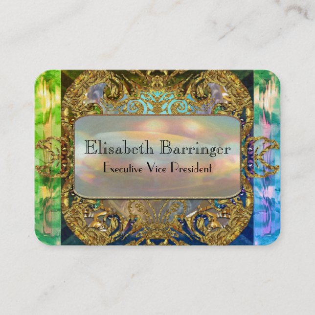 Carte De Visite Barringer Bliss Bleu 3.5 Élégant Professionnel (Devant)