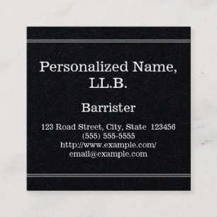 Carte de visite Barrister professionnel