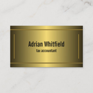 Carte De Visite Bars encadrés en or classique Comptable horizontal