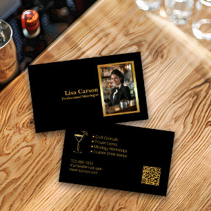 Carte De Visite Bartender professionnel élégant
