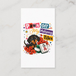 Carte De Visite Bas les pattes de mes tuiles de Mahjong Dachshunds