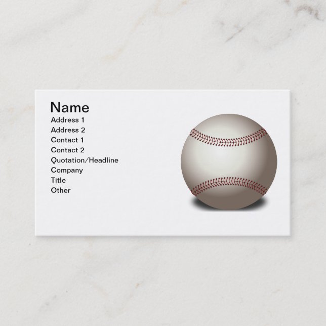 Carte De Visite Baseball (Devant)
