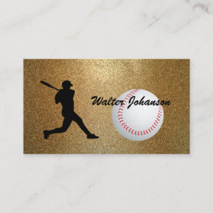 Carte De Visite Baseball Batterie silhouette Baseball personnalisé