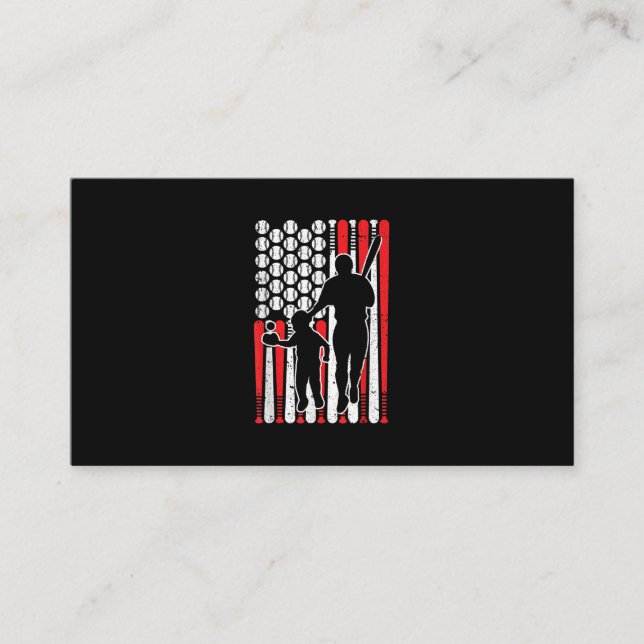 Carte De Visite Baseball Matching Papa & Son Fars Day Baseball (Devant)