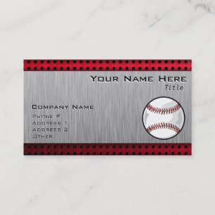 Carte De Visite Baseball ; Revêtement d'aluminium brossé